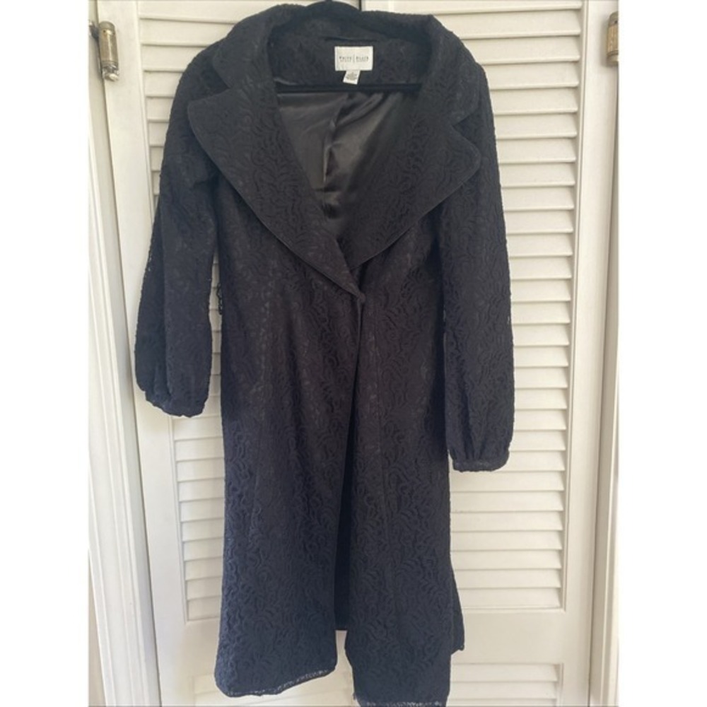 White House Black Market Long Lace Women's Jacket Size S Black 42
